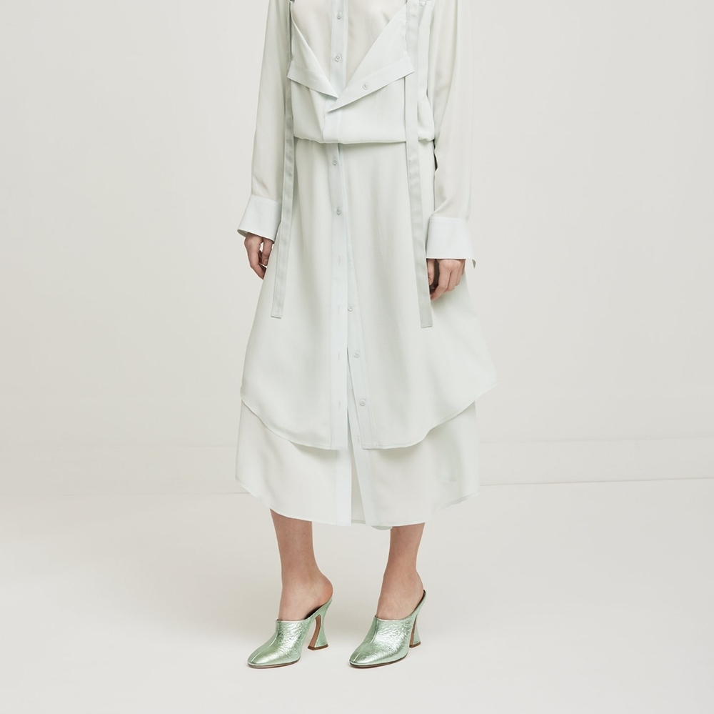 SOLD-- Sies Marjan Elisa Metallic Green Mules